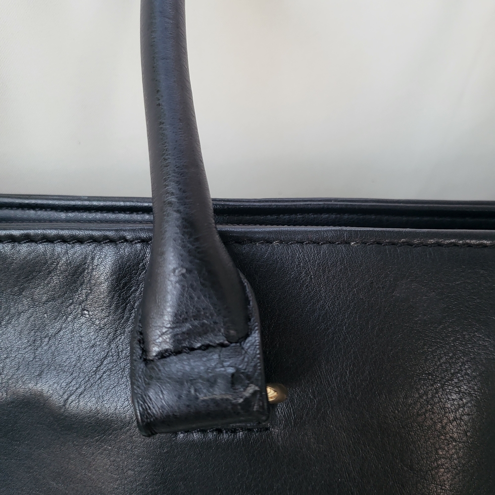 Tignanello Black Leather Tote Bag 14 X 5 X 12 - Picture 7 of 14
